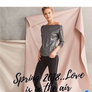 This is a Worth New York pewter and metallic top